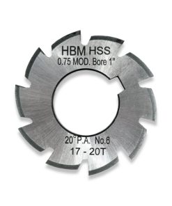 0.75 MODULE INVOLUTE GEAR CUTTER NUMBER 6