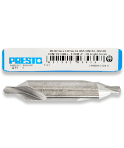 Presto 4mm x 10mm Shank HSS Centre Drill DIN333A