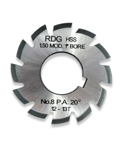 1.5  MODULE INVOLUTE GEAR CUTTER NUMBER 8,  1" BORE