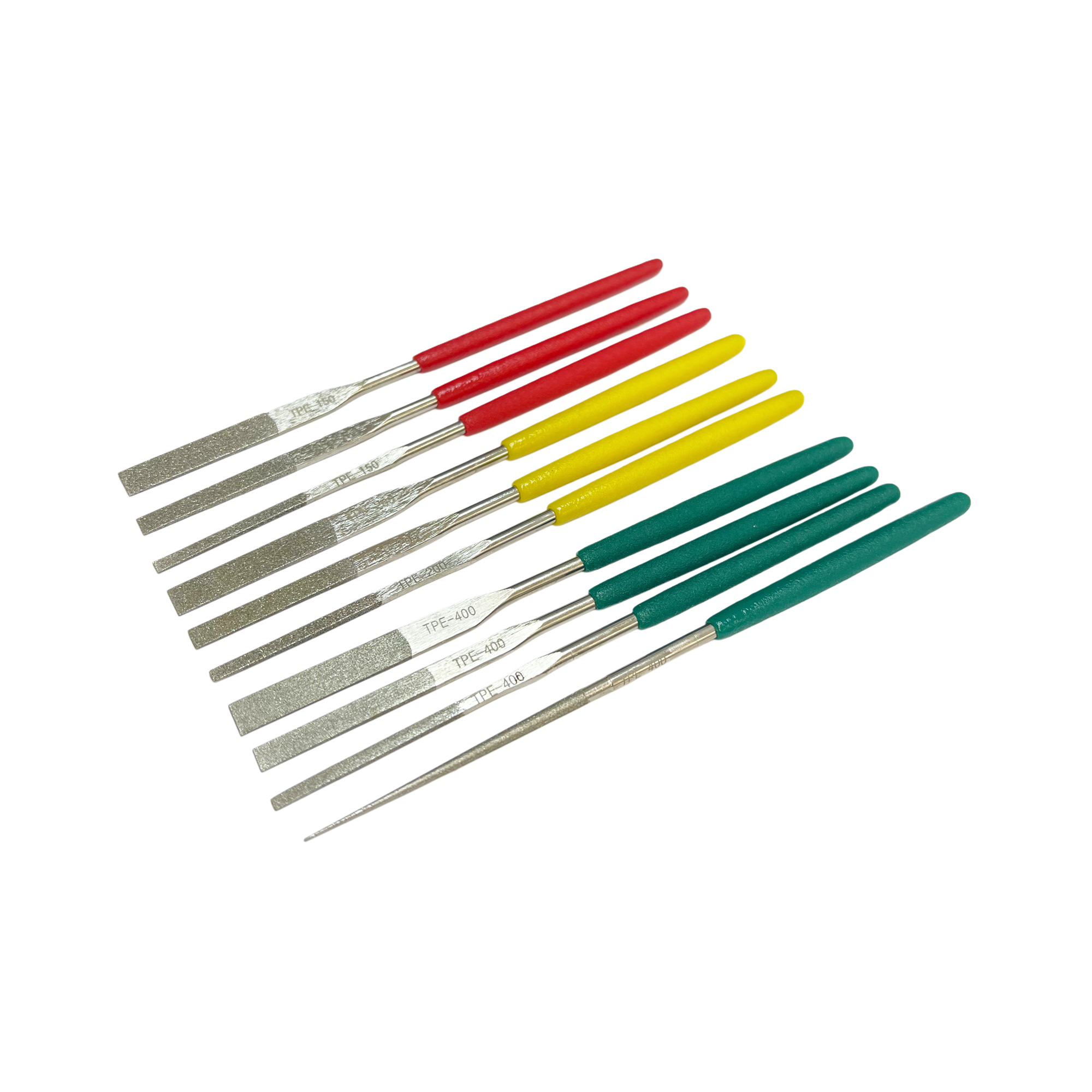 10PC DIAMOND FILE FLAT ROUND HAND TOOLS 150 200 400 GRIT FILES