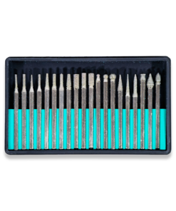 20PC DIAMOND BURR SET BALL NOSE CONE CYLINDER BALL TREE DOVETAIL