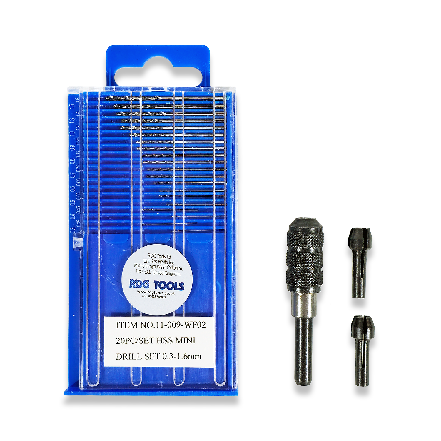 20PC Micro Drill Set & 3PC Pin Vice 0.3 - 1.6MM Metric