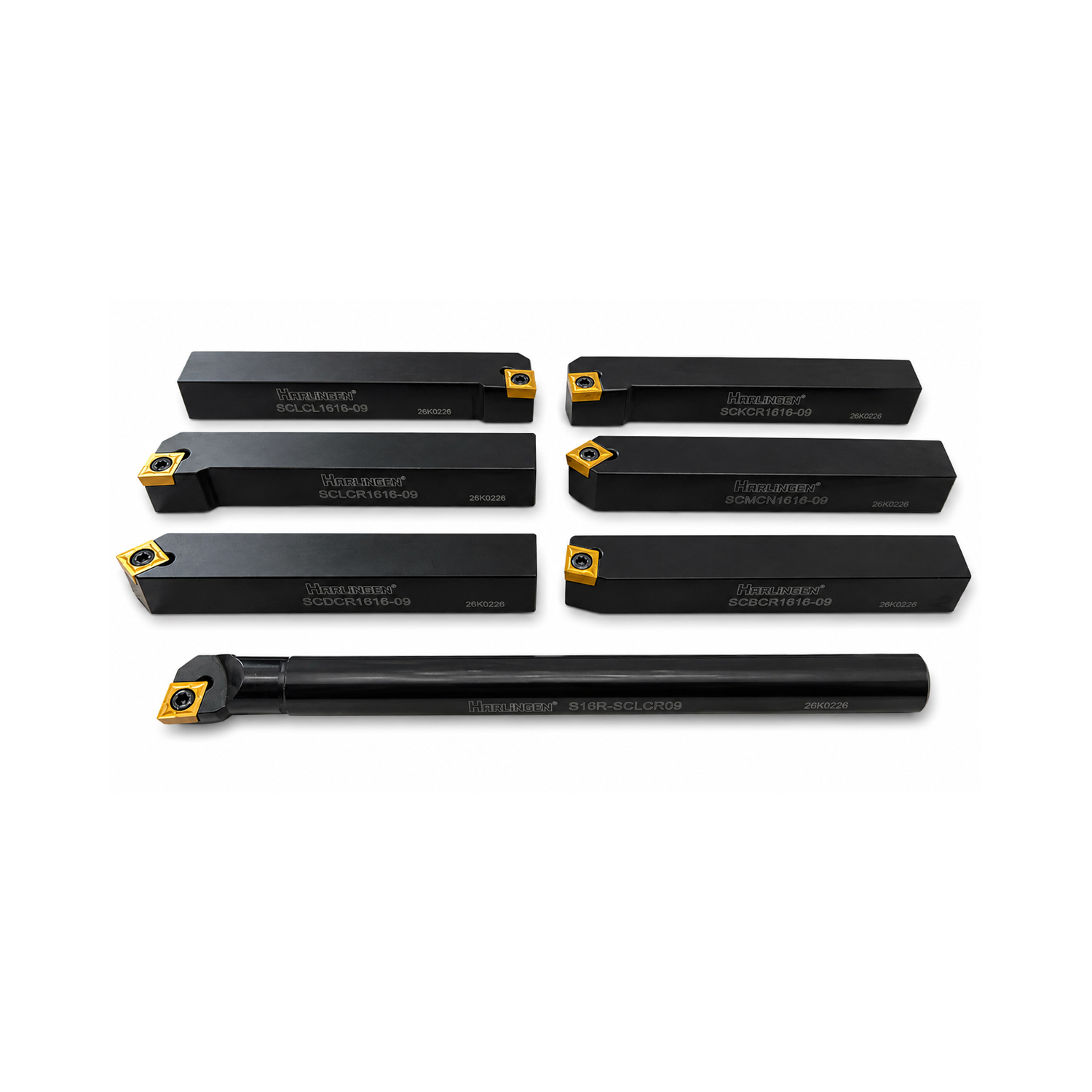 7PC INDEXABLE LATHE TOOL SET 16mm SHANK CCMT 09 - Image 3