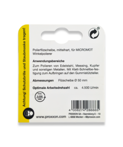 Alternative view of PROXXON Felt Polishing Discs Medium Hard 2 Piece Set For WP/E, WP/A, EP/E And EP/A 28666/505910