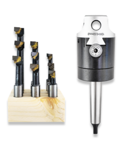2MT Boring head - 50mm diameter with tanged arbor and 9pc brazed boring tool set