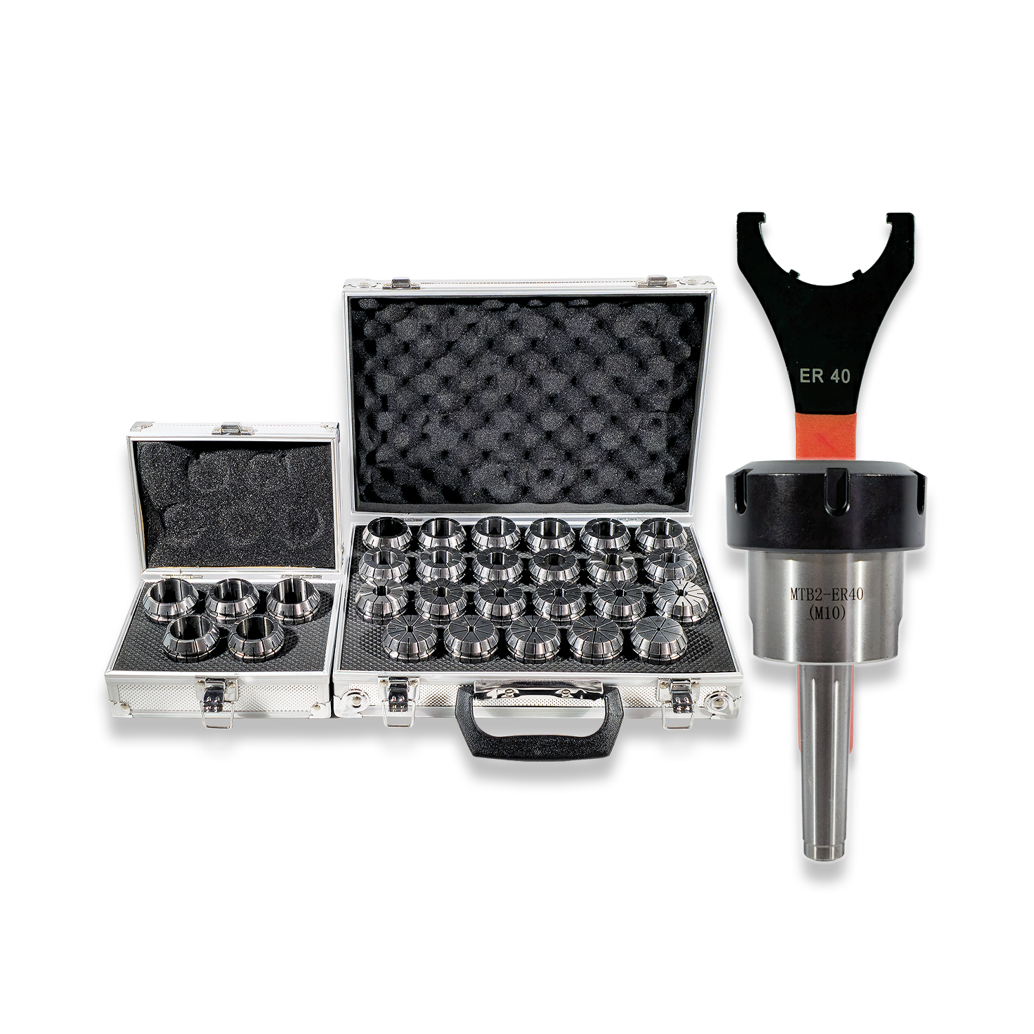 2MT ER40 COLLET SET LARGER RANGE COLLETS (3-30MM) CHUCK AND SPANNER BY RDGTOOLS