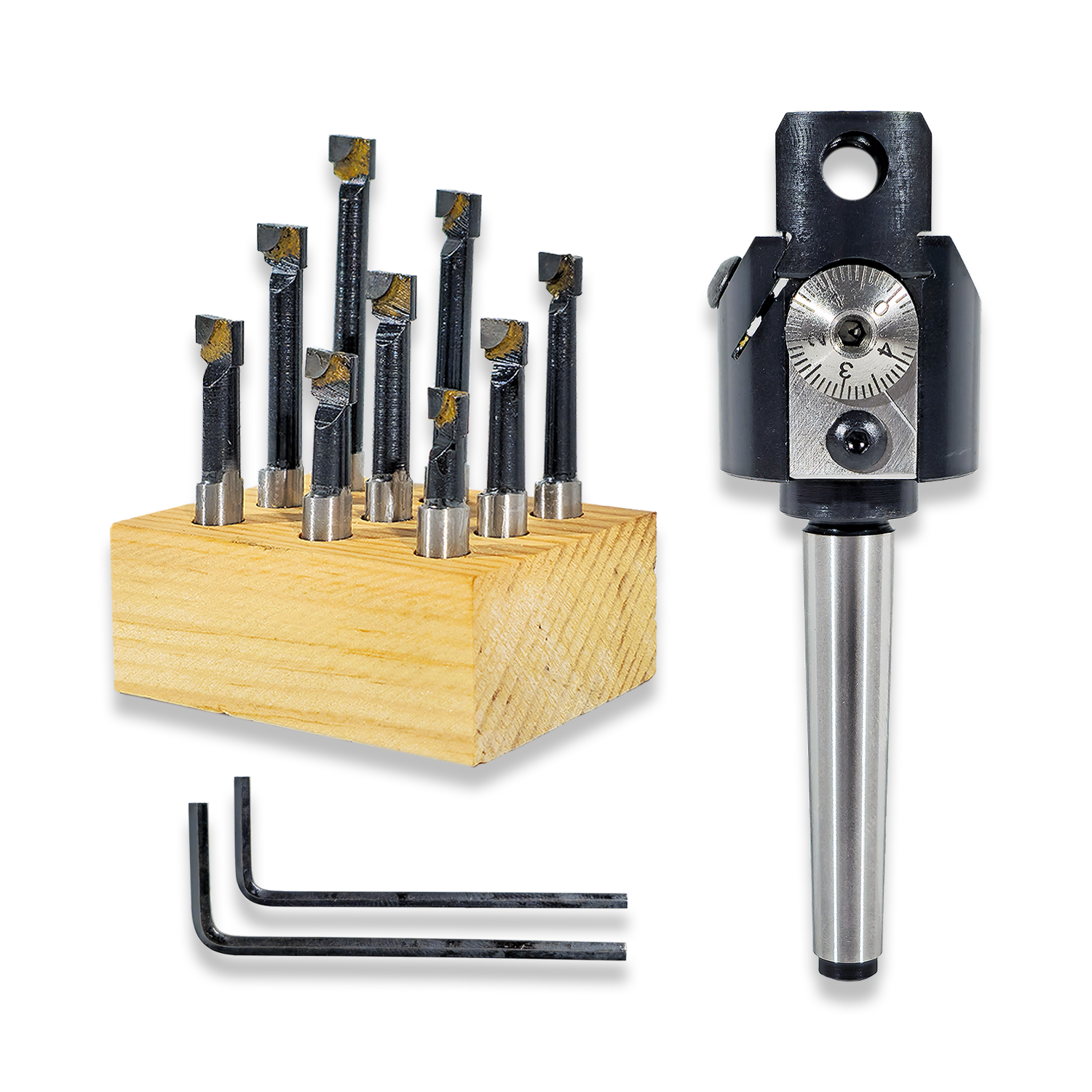 35MM BORING HEAD 1 MORSE TAPER 1MT MICRO ADJUSTMENT WITH 9PC 8MM TOOL SET