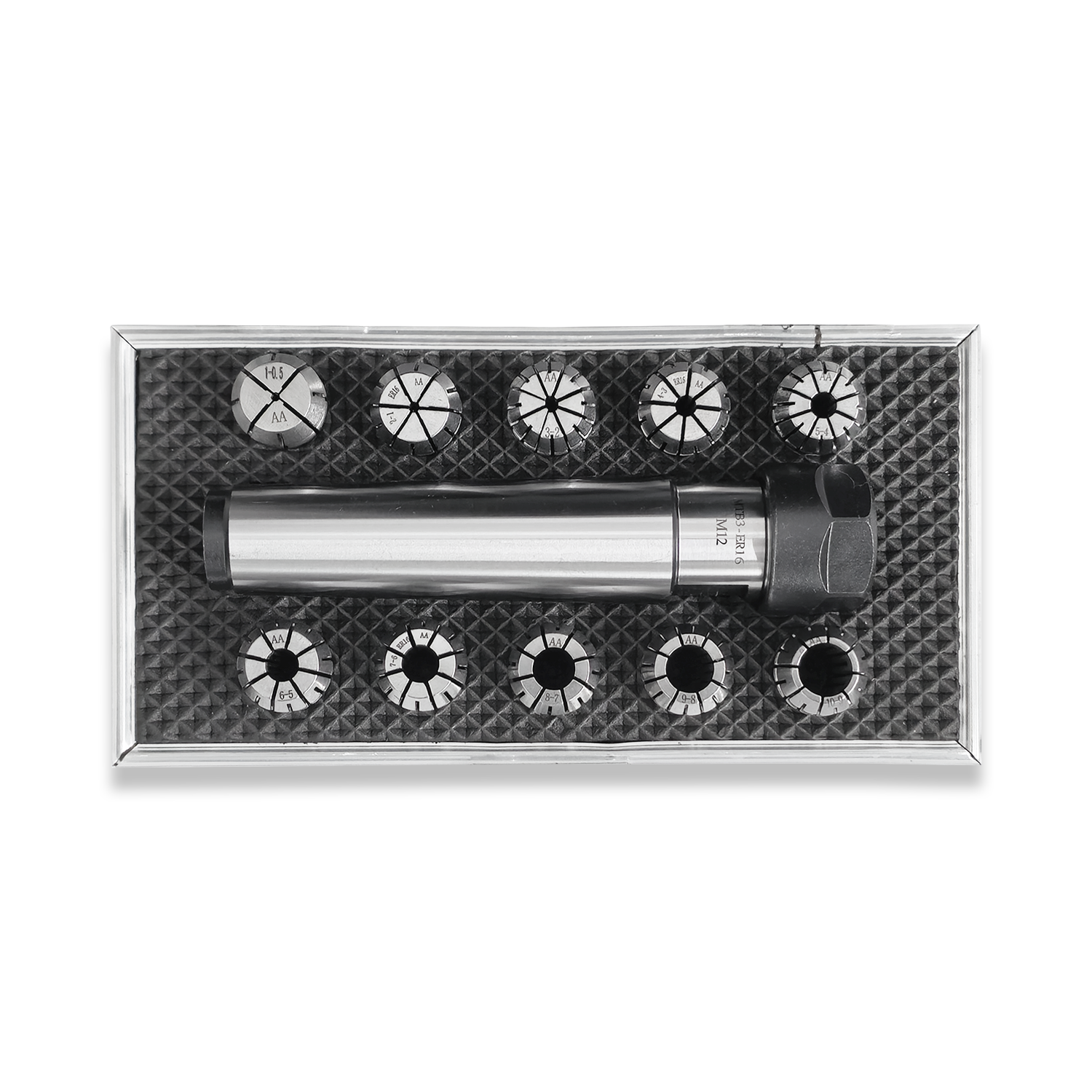3MT ER16 COLLET CHUCK WITH 10 PC COLLET SET AND SPANNER RDGTOOLS - Image 2