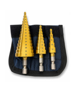 3PC STEP DRILL SET METRIC HSS TIN COATED HEX SHANK 4MM - 32MM