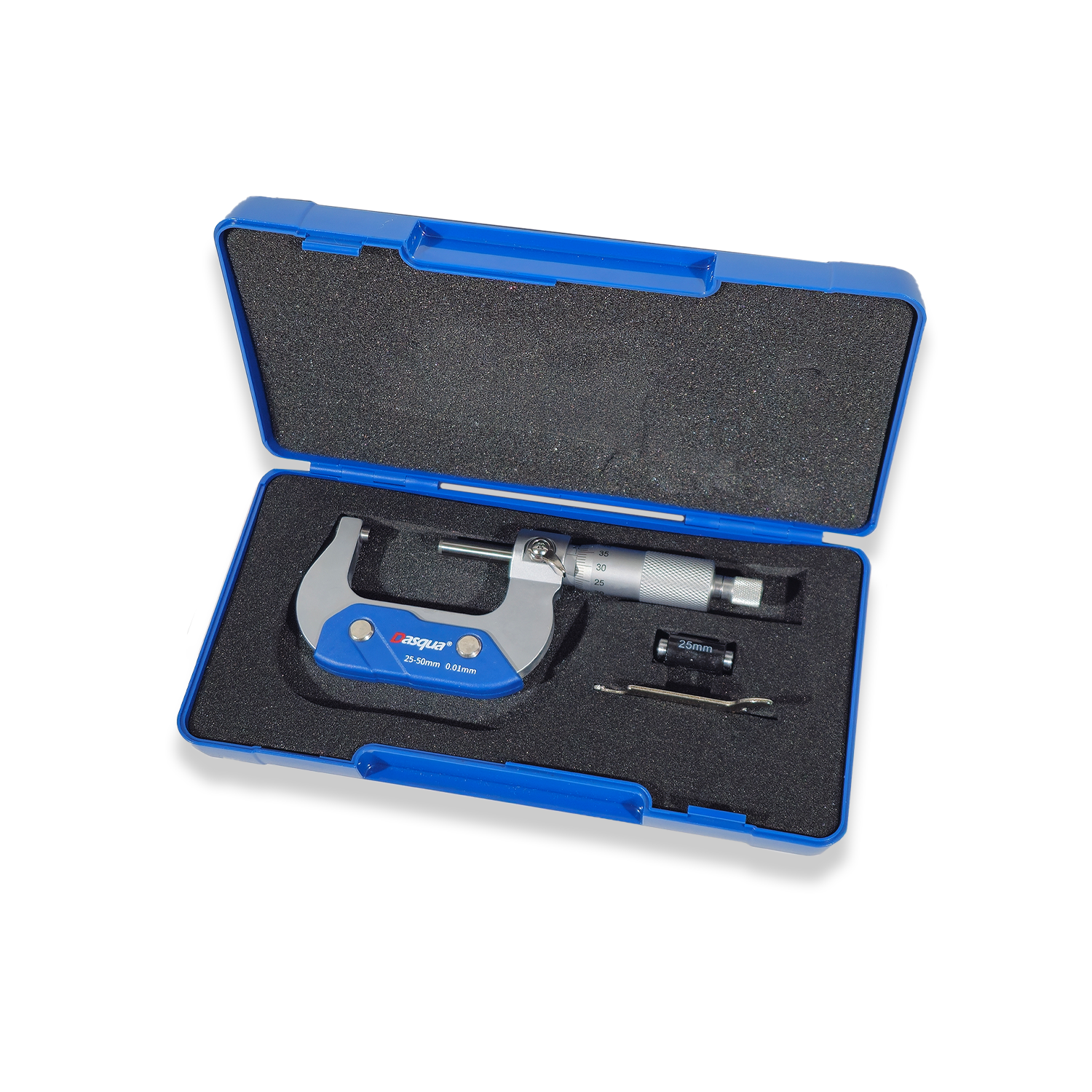 Dasqua 25-50mm mechanical Micrometer 0.01mm Graduations 4111-5210 Chrome Plated frame - Image 3