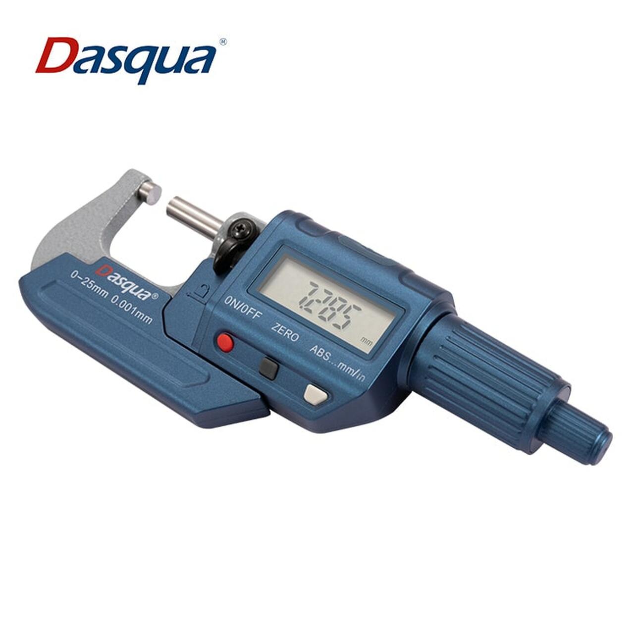 DIGITAL OUTSIDE ELECTRONIC MICROMETER 0-25MM/0.1'' PRECISION BY DASQUA 4230-2005