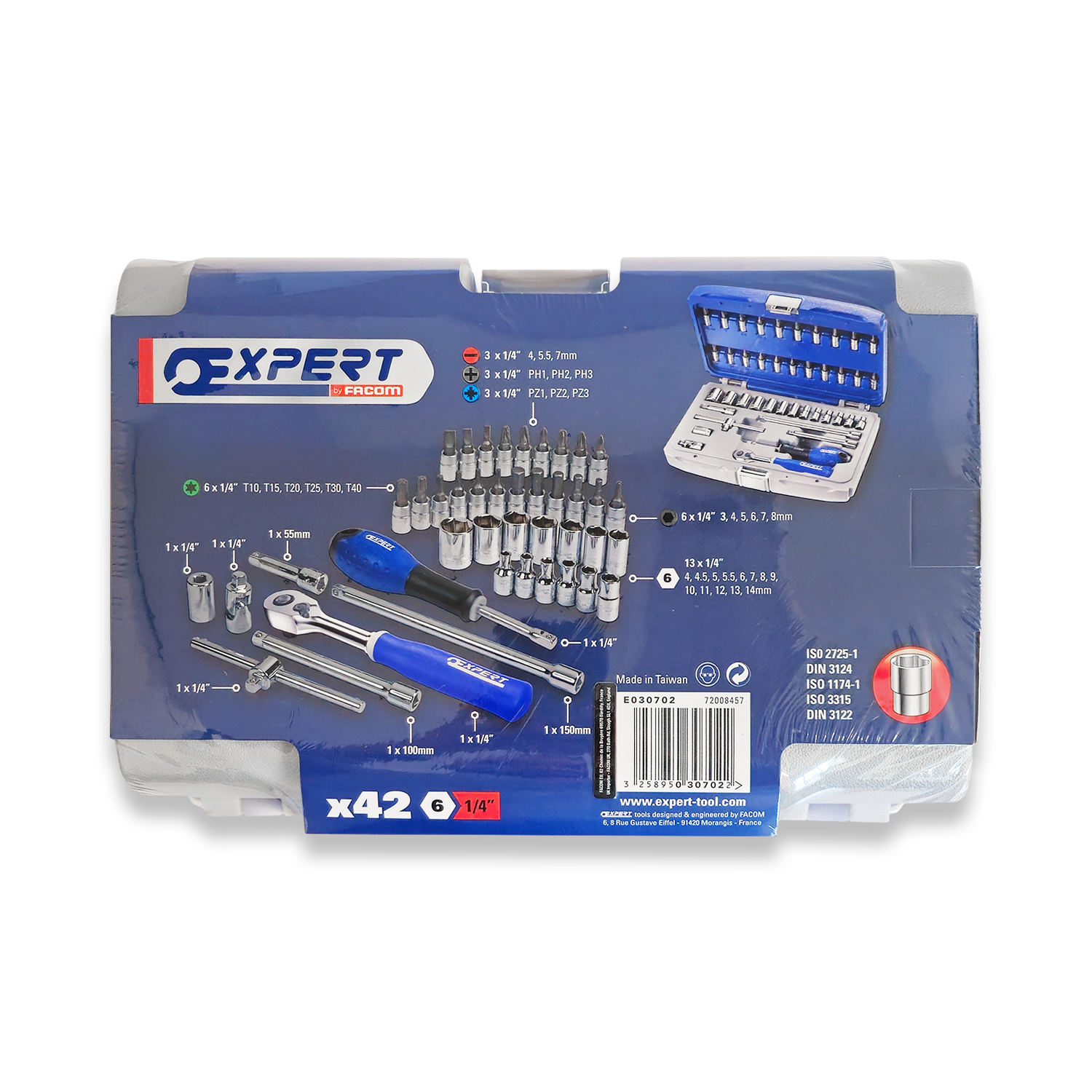 Britool Expert by facom 1/4" metric socket and accessory set 42pc E030702 - Image 3