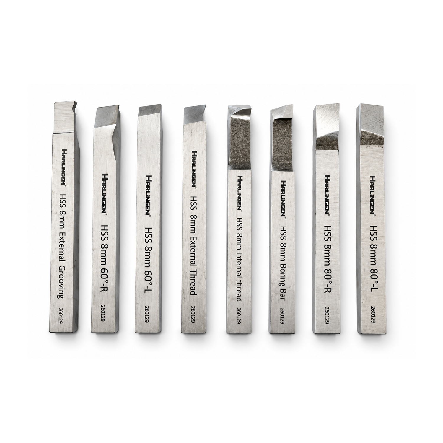 8PC HSS LATHE TURNING FACING THREADING TOOL SET 8MM SHANK TOOLS - Image 3