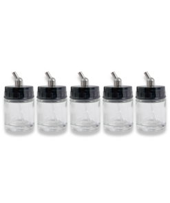 5 AIRBRUSH BOTTLES WITH SUCTION LIDS FOR AIRBRUSHES (22CC)