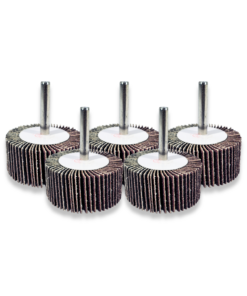 5 x FLAP WHEELS (SAND PAPER) 50mm x 25mm (6mm shank)