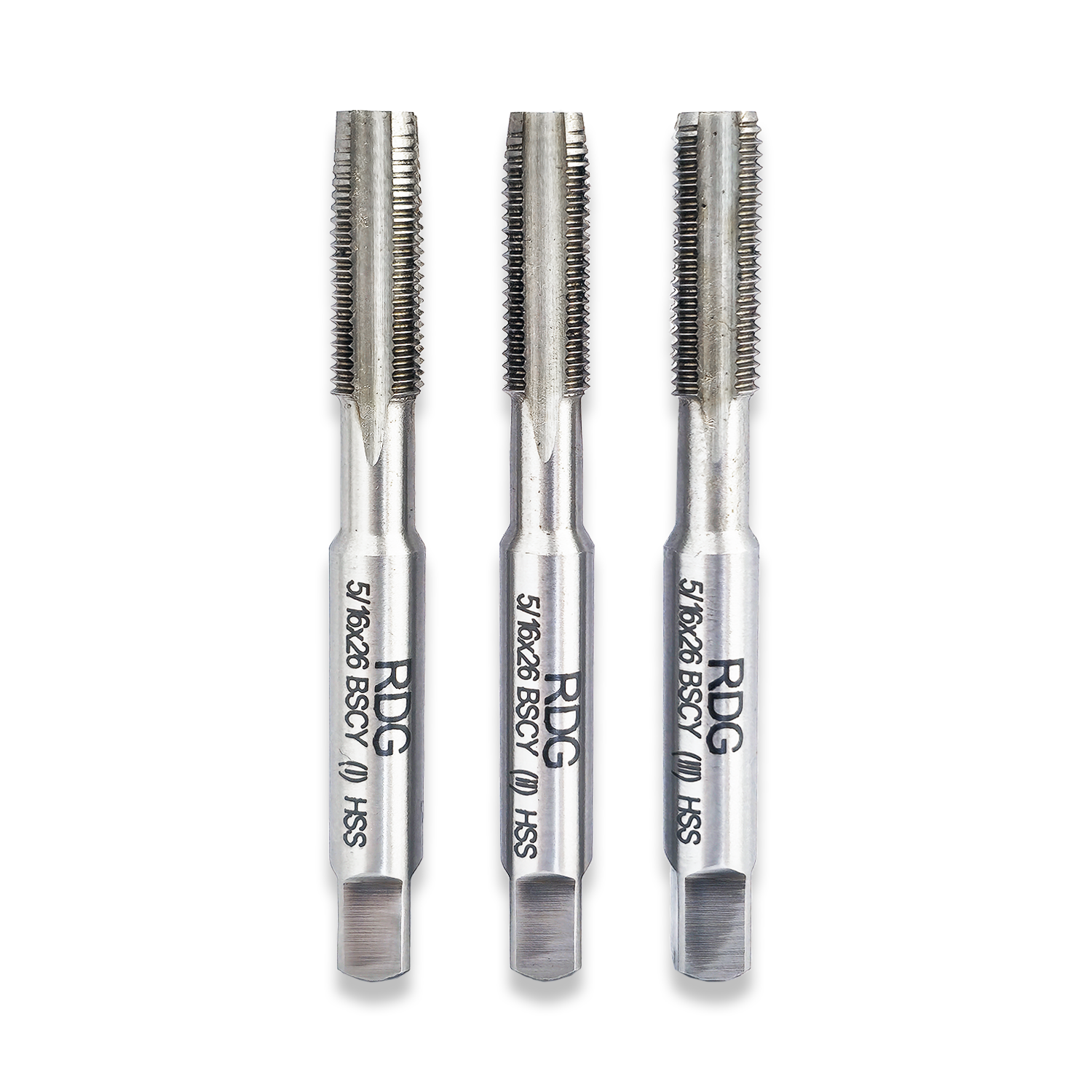 5/16" X 26 BSCY HSS THREADING TAPS FIRST SECOND PLUG