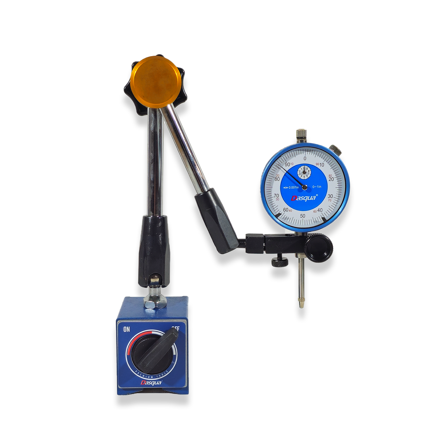 Dasqua magnetic base + 0-1" dial test indicator 7611-1011