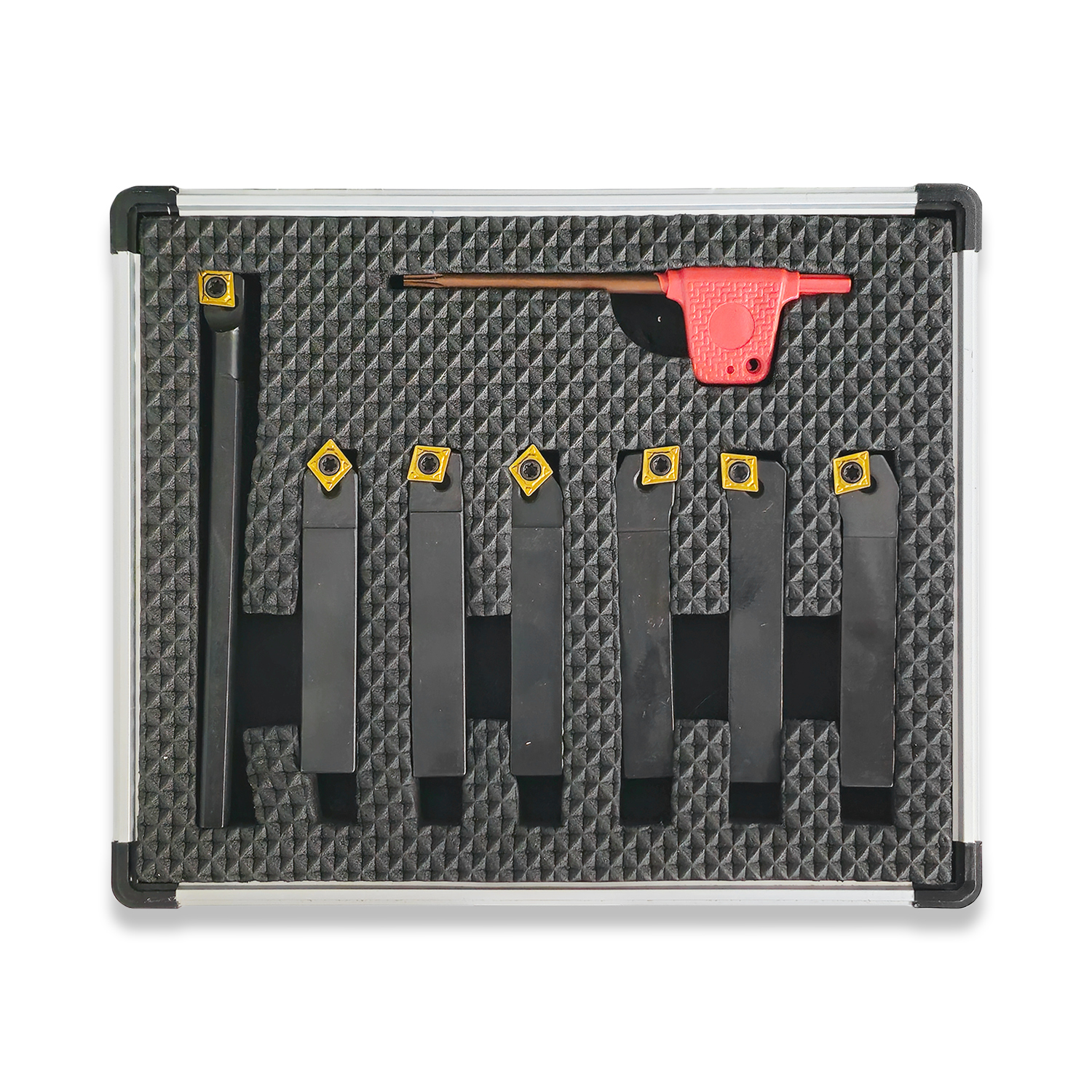 7PC INDEXABLE LATHE TOOL SET 6mm SHANK CCMT 06 - Image 2