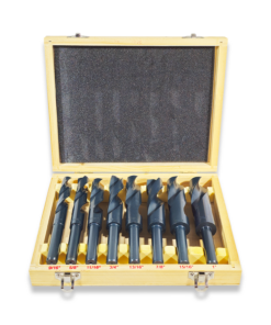8PC SET REDUCED SHANK HSS DRILLS 9/16 - 1"
