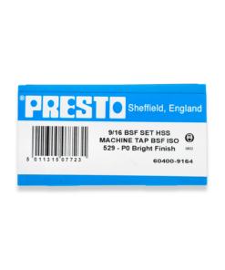 Presto 9/16" x 16tpi BSF HSS Set of 3 taps