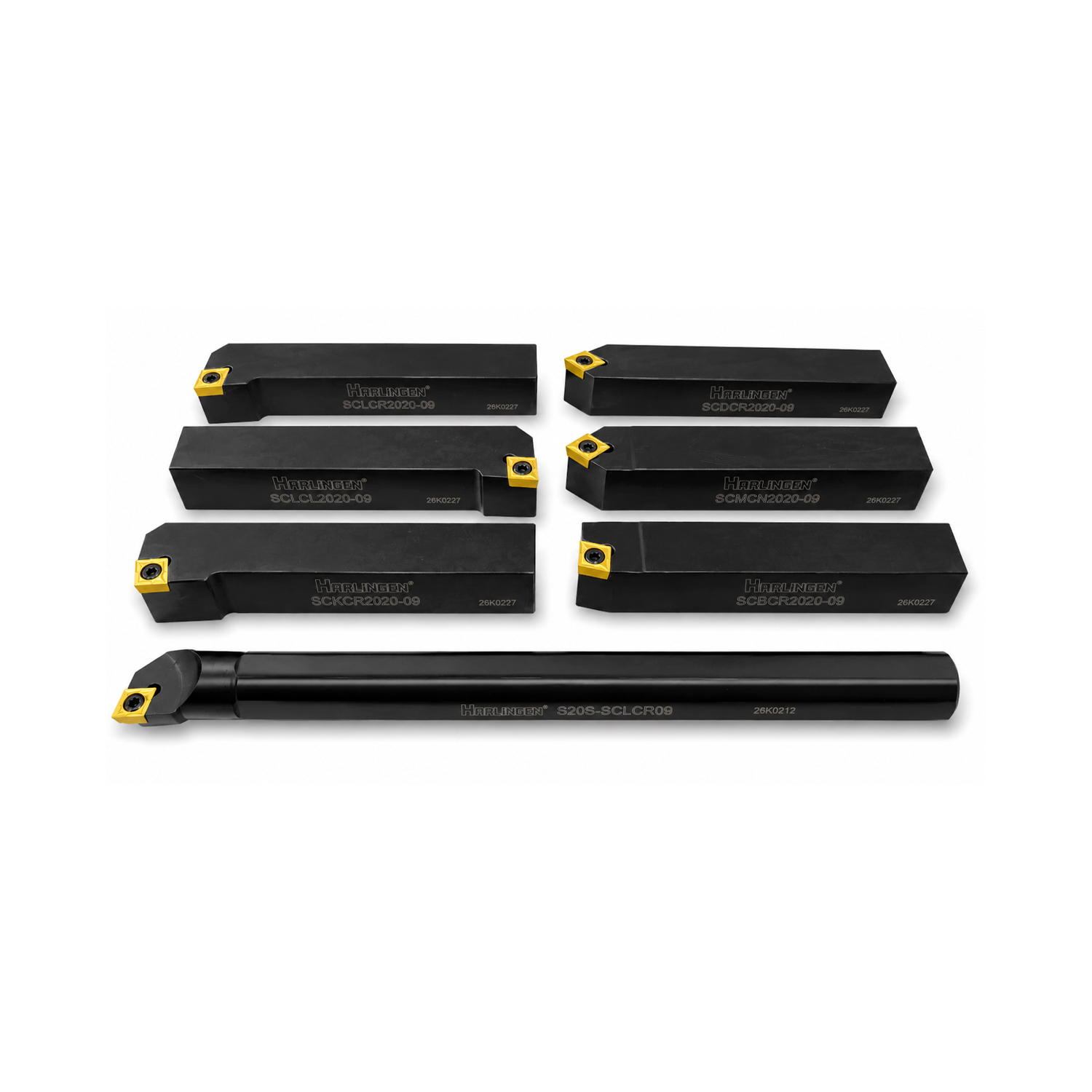7PC INDEXABLE LATHE TOOL SET 20mm SHANK CCMT 09 - Image 3