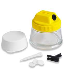 AIRBRUSH 3 IN 1 CLEANING POT WITH HOLDER YELLOW