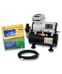 Alternative view of AIRBRUSH COMPRESSOR WITH TANK AIR BRUSHES 132 + 128 AND HOSE