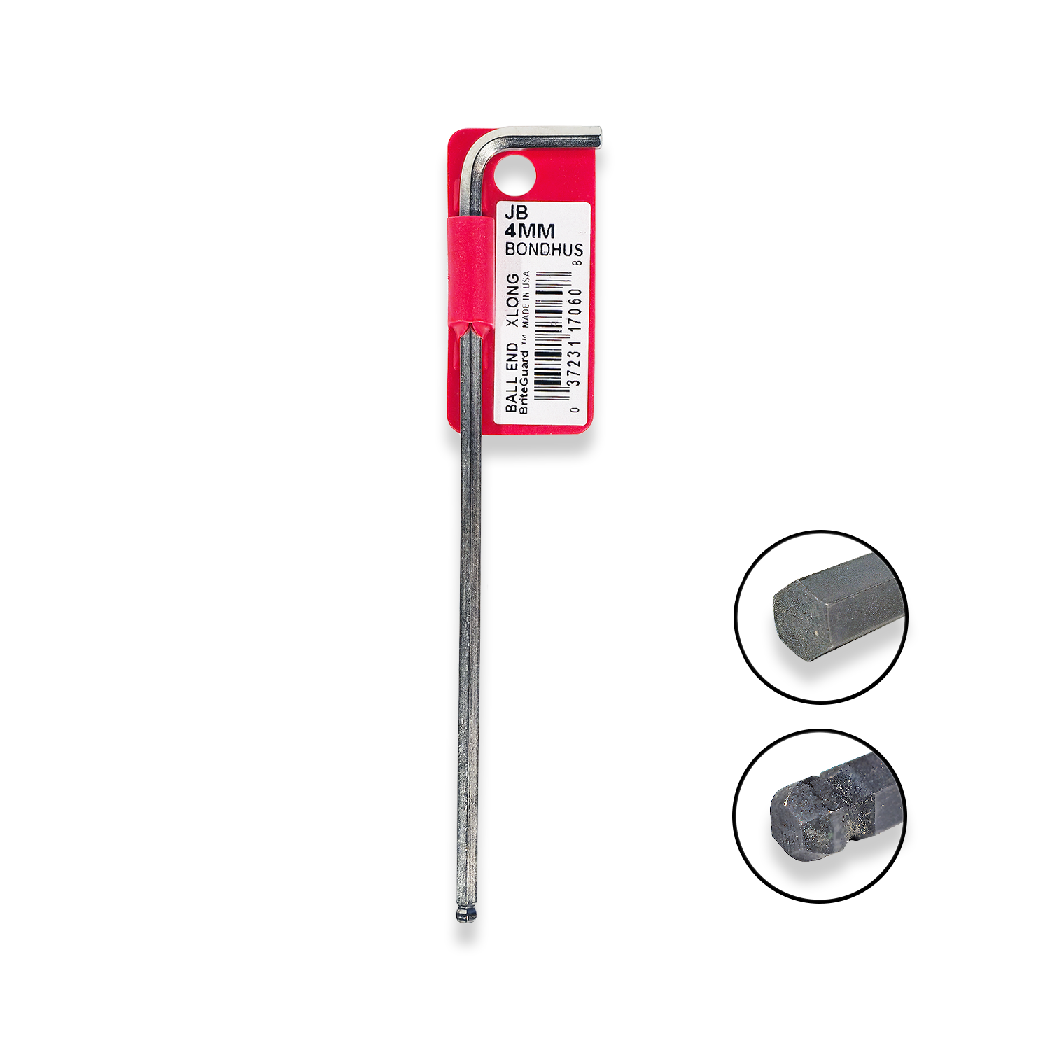 BONDHUS 4mm Ball End Hex Long Allen Keys BriteGuard Finish 17060