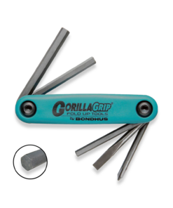 BONDHUS Gorilla Grip Hex Fold Up Allen Key Set With PH/SLOT Drivers 5pcs 12540