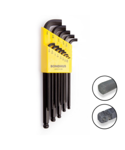 BONDHUS Stubby Ball End Hex Allen Key Set 13pcs Imperial 0.050"-3/8" SBLX1 16537