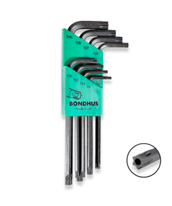 BONDHUS Tamper Proof Torx Key Set 8pcs TR9-TR40 TR-TL8 32434