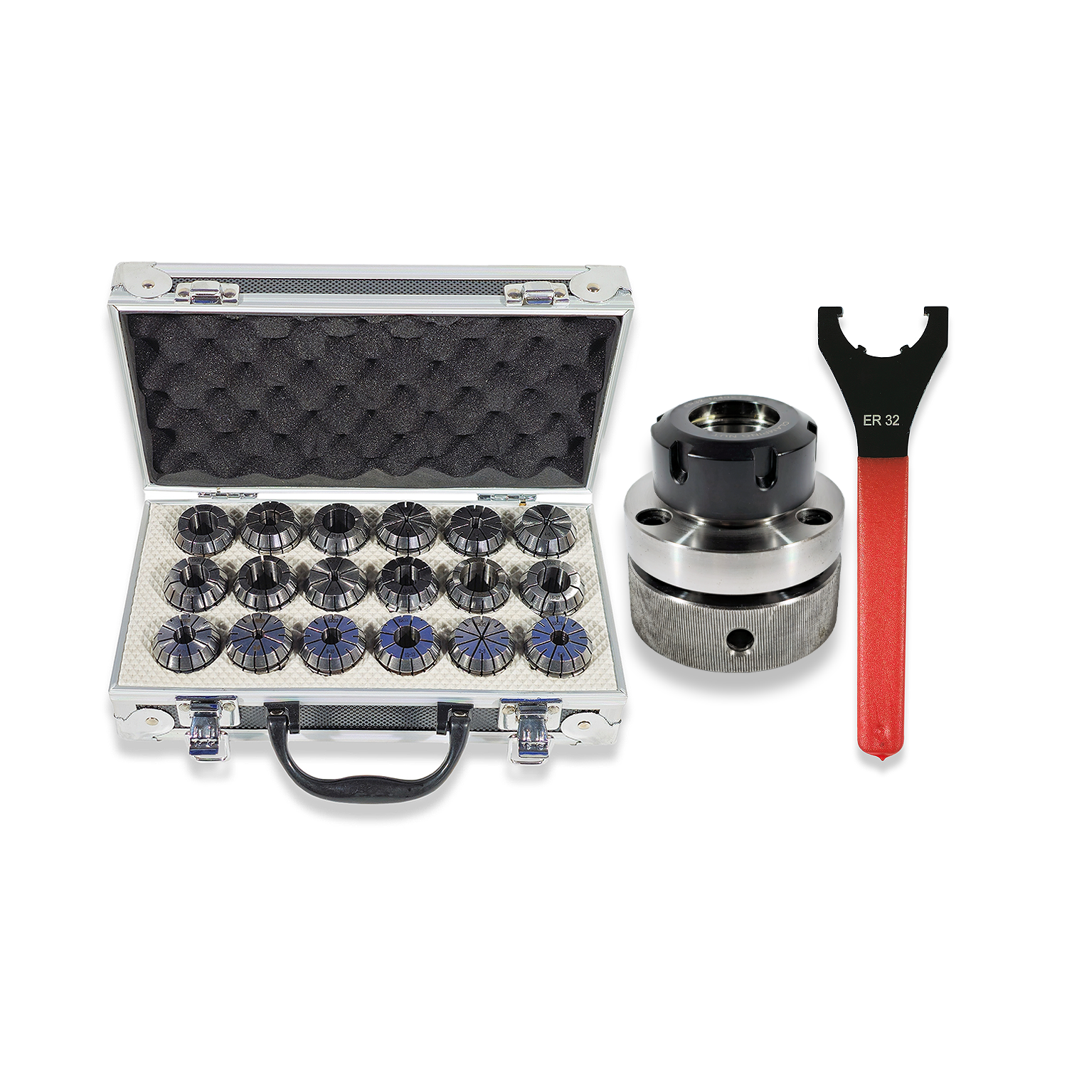 BOXFORD ER32 COLLET CHUCK SET 3-20MM COLLETS CHUCK SPANNER 1-1/2