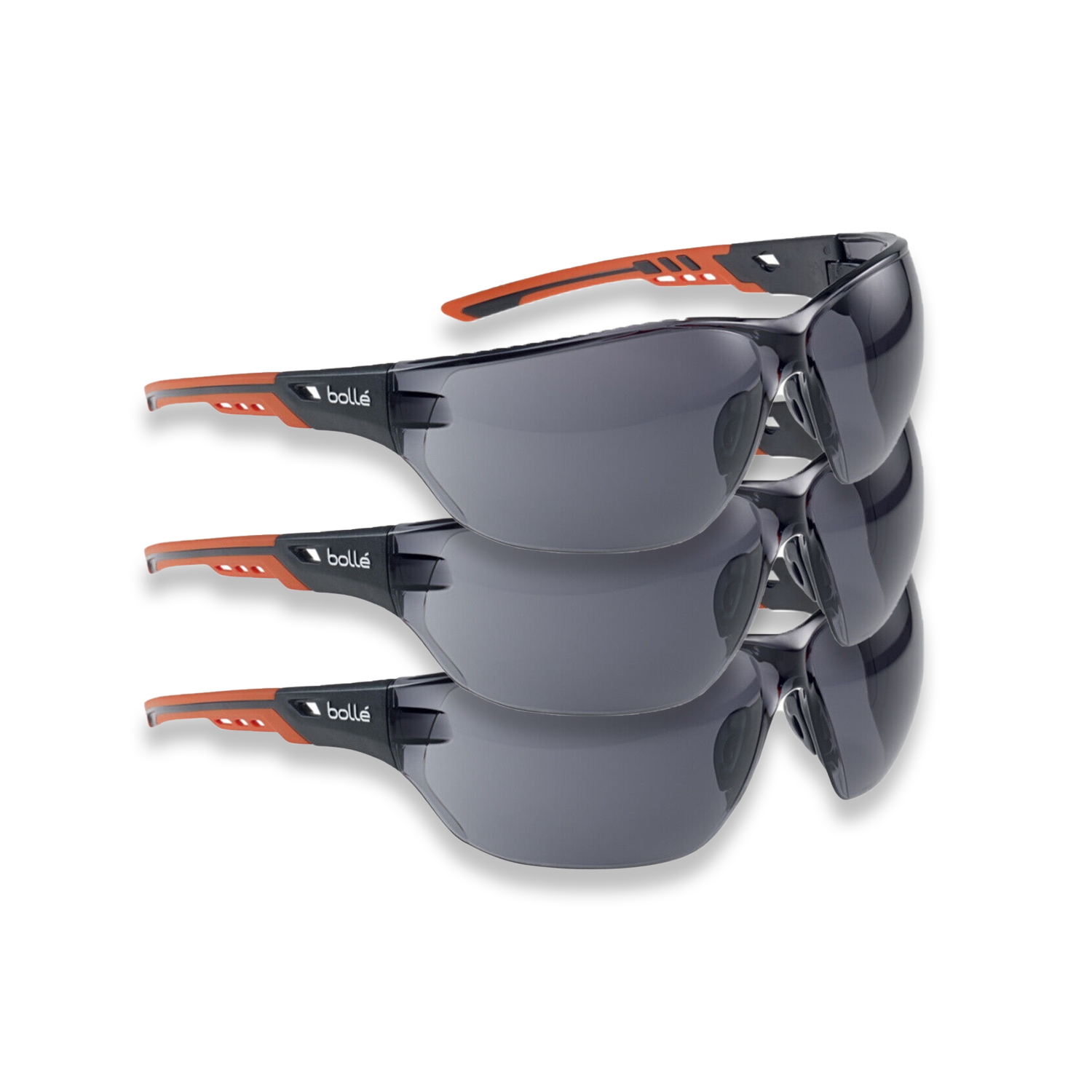 Bolle Safety Glasses Ness+ NESSPPSF Anti Scratch Anti Fog Smoked Lens x 3 pairs