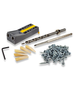 DUAL HOLE POCKET HOLE JIG DEPTH GUIDE HSS DRILL DRIVER SCREWS PLUGS