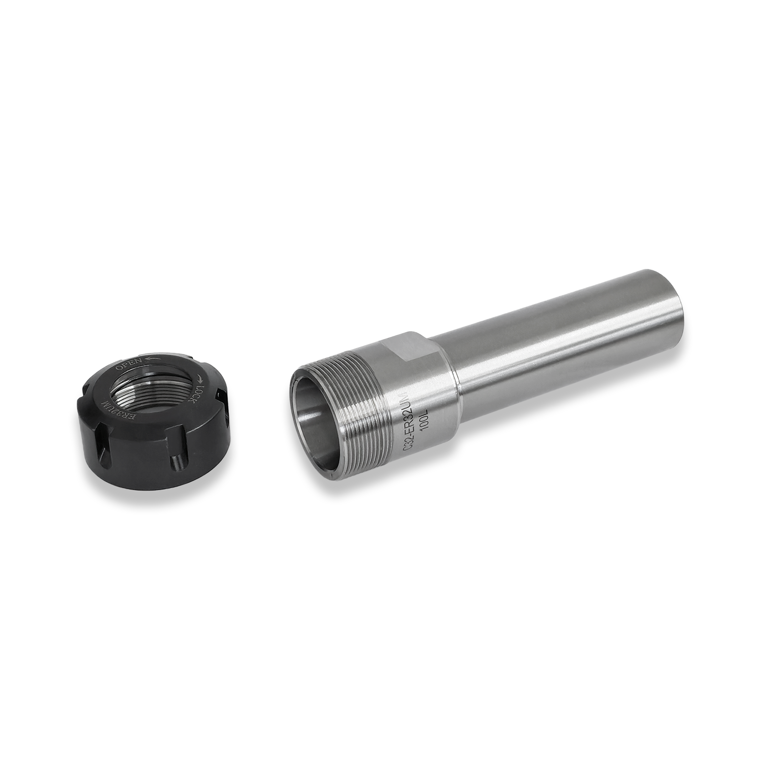 ER32 COLLET CHUCK 32MM STRAIGHT SHANK 100MM LONG 16MM DRAWBAR