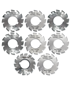 FULL SET OF 0.5 MODULE GEAR CUTTERS 1-8