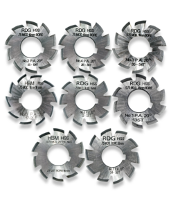 FULL SET OF 0.75 MODULE GEAR CUTTERS 1-8
