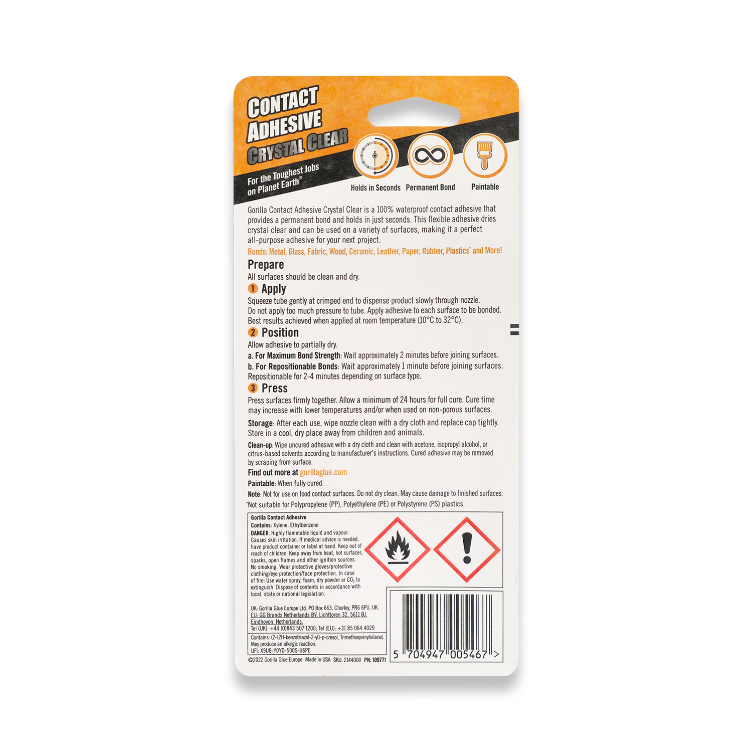 Gorilla Glue Contact Adhesive Clear 75g Tube 2144001 - RDG Tools