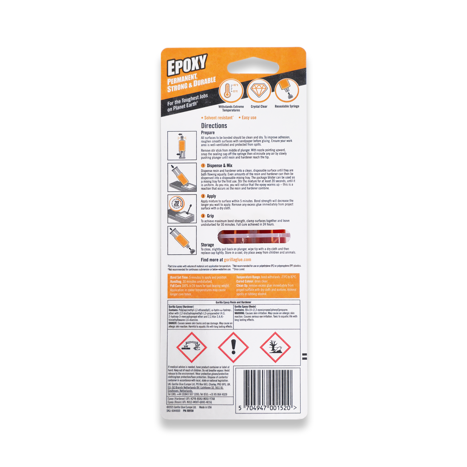 Gorilla Glue Epoxy 25ml Two-Part Syringe 6044001 - RDG Tools