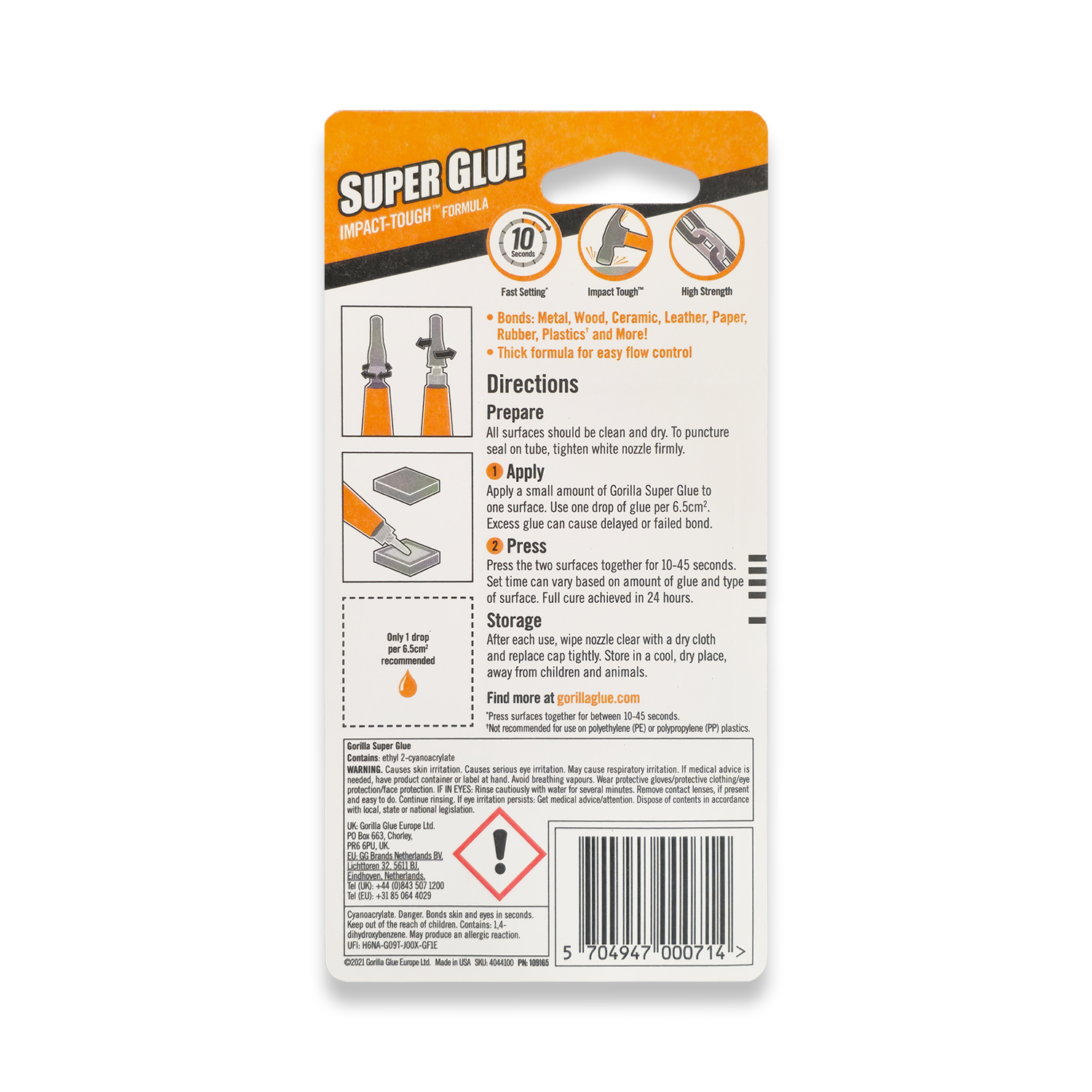 Gorilla Super Glue 2 x 3g Tubes With Anti-Clog Cap 4044101 - Image 2