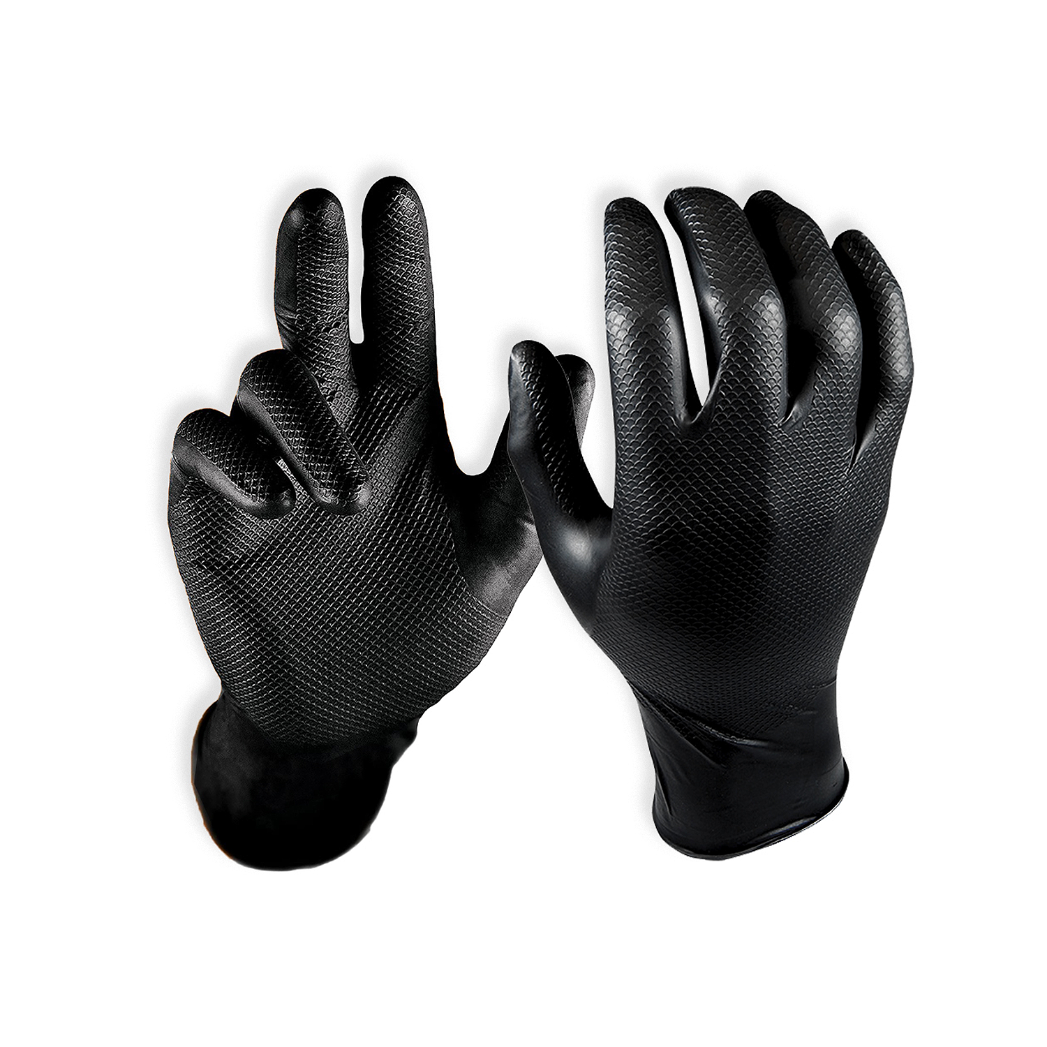 Grippaz Extra Large Latex Free Nitrile Black Working Gloves x25 - Image 2