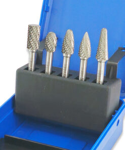 Alternative view of Industrial Quality Carbide Burr Set 10mm diameter 5pc 6mm shank double cut