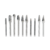 Industrial Quality Carbide Burr Set 10pc 3mm shank double cut
