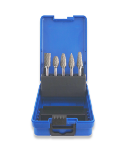 Industrial Quality Carbide Burr Set 12mm diameter 5pc 6mm shank double cut
