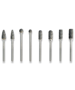 Industrial Quality Carbide Burr Set 8pc 3mm Shank Double Cut Rotary Tools