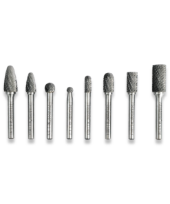Industrial Quality Carbide Burr Set 8pc 6mm shank double cut