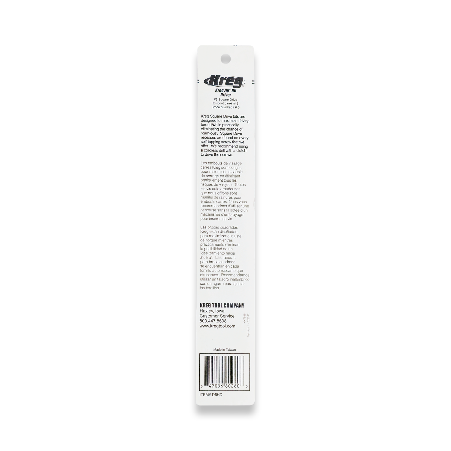 Kreg Driver Bit 6"/152mm Heavy Duty Square #3 Driver Bit D6HD - Image 3