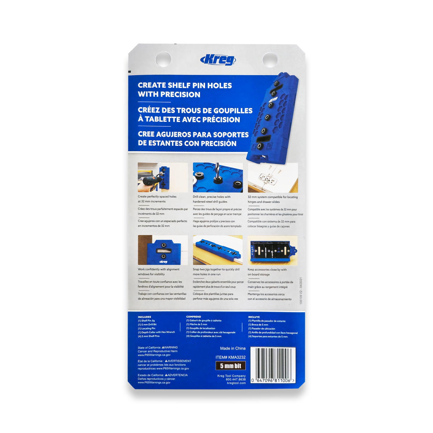 Kreg Shelf Pin Jig 5mm KMA3232 - Image 3