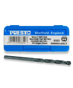 Presto M4 X 0.7 HSS Machine Tap Set (3 Taps) + 3.3MM Tapping Drill HSS