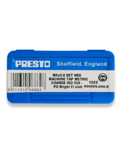 Presto M5 X 0.8 HSS Machine Tap Set (3 Taps)